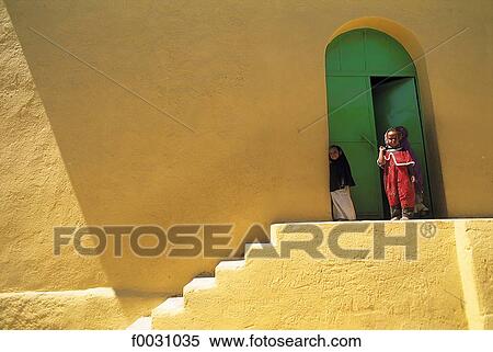 Stock Photography - Ethiopia, Harar, children by the Great mosque. Fotosearch