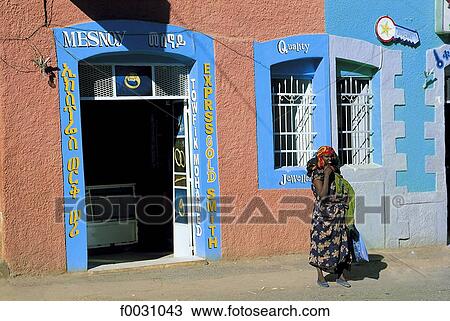 Stock Image - Ethiopia, Harar, street scene. Fotosearch