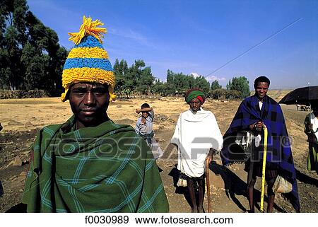 Stock Photo - Ethiopia, near Bichena, Amhara men. Fotosearch