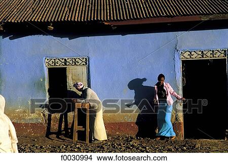 Picture - Ethiopia, near Debre Tabor, village scene. Fotosearch