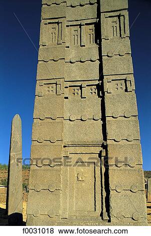 Stock Photo - Ethiopia, Tigré region, Axoum, the obelisk. Fotosearch