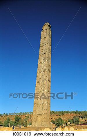 Stock Photo - Ethiopia, Tigré region, Axoum, the obelisk. Fotosearch