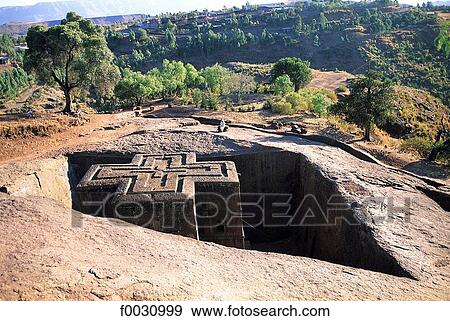 Ethiopia, Wollo region, Lalibela, rock-hewn Church of Saint George View Large Photo Image Stock Photo - Ethiopia, Wollo region, Lalibela, rock-hewn Church of Saint George. Fotosearch