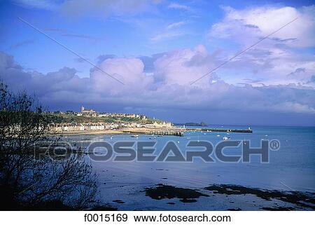 France, Brittany, Cancale, overview of the city and the oyster-farms View Large Photo Image Stock Photo - France, Brittany, Cancale, overview of the city and the oyster-farms. Fotosearch