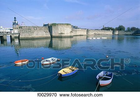 Stock Image - France, Brittany, Concarneau, ramparts. Fotosearch
