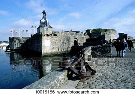 France, Brittany, Concarneau, the ramparts View Large Photo Image Stock Photograph - France, Brittany, Concarneau, the ramparts. Fotosearch