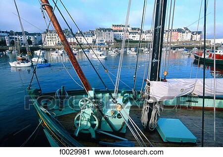 France, Brittany, Douardenez, fishing port, old sailingboat View Large Photo Image Stock Image - France, Brittany, Douardenez, fishing port, old sailingboat. Fotosearch