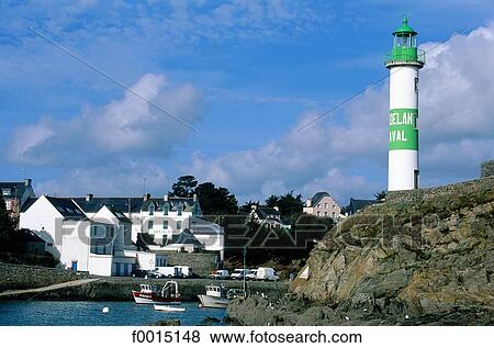 France, Brittany, Doëlan, port and lighthouse View Large Photo Image Stock Photo - France, Brittany, Doëlan, port and lighthouse. Fotosearch