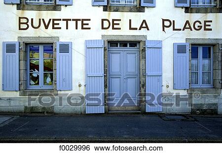 France, Brittany, Le Pouldu, "Auberge de la plage", facade View Large Photo Image Stock Photograph - France, Brittany, Le Pouldu, "Auberge de la plage", facade. Fotosearch