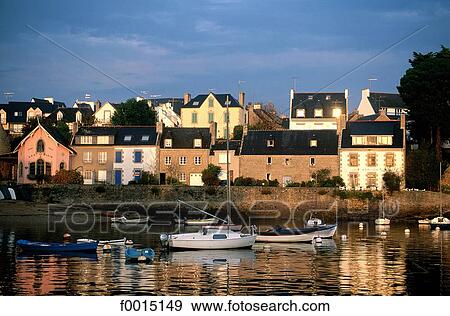 France, Brittany, Loctudy, seafront at daybreak View Large Photo Image Stock Photo - France, Brittany, Loctudy, seafront at daybreak. Fotosearch