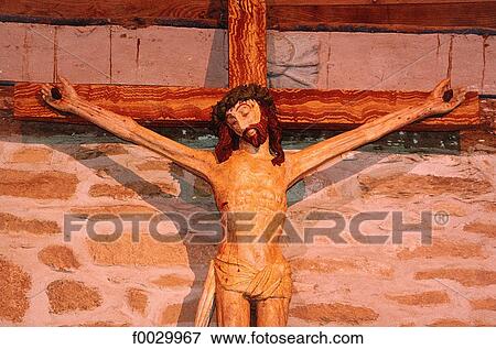 France, Brittany, Pont-Aven, Chapel of Tremalo, model of the "Yellow Christ" by Paul Gauguin View Large Photo Image Stock Photo - France, Brittany, Pont-Aven, Chapel of Tremalo, model of the "Yellow Christ" by Paul Gauguin. Fotosearch