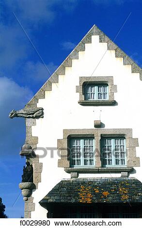 Stock Image - France, Brittany, Pont-Aven, detail of a local house. Fotosearch