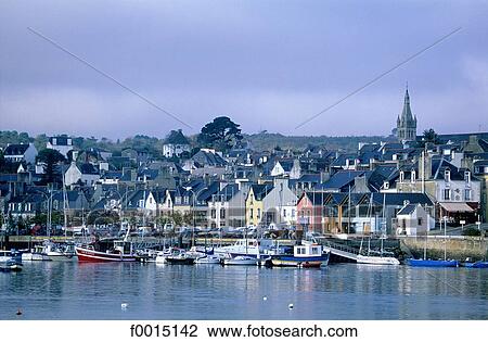Stock Image - France, Brittany, the port of Tréboul viewed from Douarnenez. Fotosearch