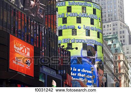 United States, New York, Manhattan, near Times square, buildings facades covered by advertising posters View Large Photo Image Stock Image - United States, New York, Manhattan, near Times square, buildings facades covered by advertising posters. Fotosearch