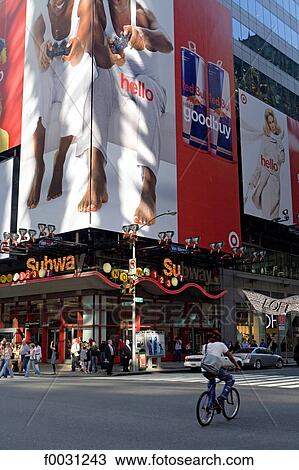 United States, New York, Manhattan, near Times square, metro station and advertising posters View Large Photo Image Stock Image - United States, New York, Manhattan, near Times square, metro station and advertising posters. Fotosearch