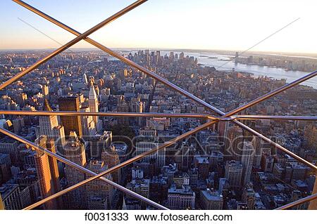 Stock Image - United States, New York, Manhattan, general view from the top of the Empire Stats Building. Fotosearch