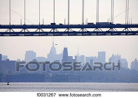 United States, New York, Manhattan, George Washington bridge between New York and New Jersey View Large Photo Image Stock Photo - United States, New York, Manhattan, George Washington bridge between New York and New Jersey. Fotosearch