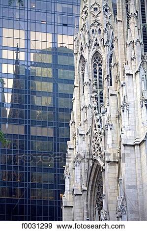 Stock Photo - United States, New York, Manhattan, architectural contrast. Fotosearch