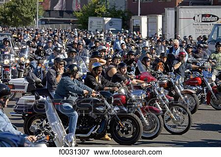United States, New York, Manhattan, during the "Liberty ride", Harley-Davidson bikers gathering View Large Photo Image Stock Photo - United States, New York, Manhattan, during the "Liberty ride", Harley-Davidson bikers gathering . Fotosearch