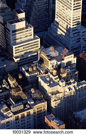 United States, New York, Manhattan, buildings viewed from the top of the Empire State Building View Large Photo Image Stock Photo - United States, New York, Manhattan, buildings viewed from the top of the Empire State Building. Fotosearch