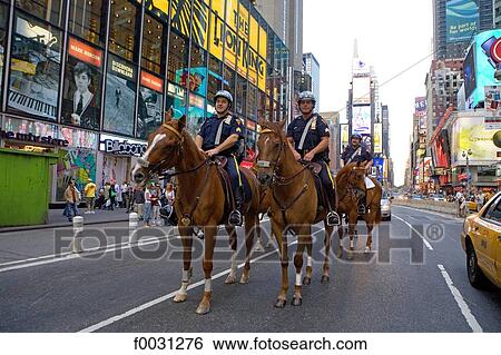 United States, New York, Manhattan, near Times square, mounted police View Large Photo Image Stock Photograph - United States, New York, Manhattan, near Times square, mounted police. Fotosearch