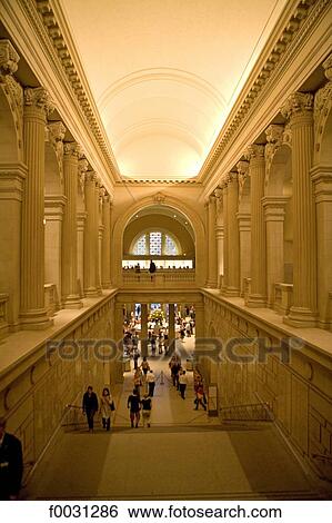 Stock Photograph - United States, New York, Manhattan, Metropolitan museum, indoor architecture. Fotosearch