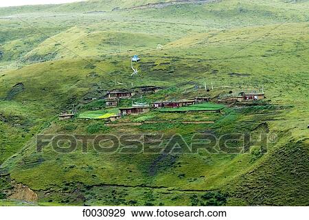 China, Sichuan, between Rongpatsa and Luhub, Tibetan dwellings View Large Photo Image Stock Photo - China, Sichuan, between Rongpatsa and Luhub, Tibetan dwellings. Fotosearch