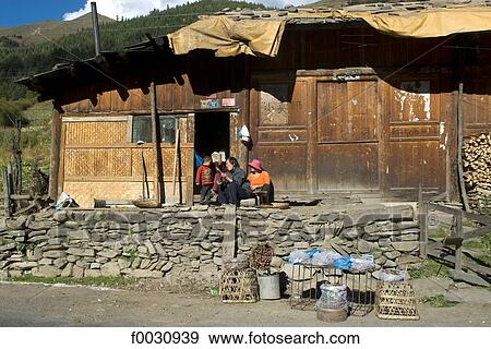 China, Sichuan, between Wenchuan and Dujiangyan, dwelling View Large Photo Image Stock Photo - China, Sichuan, between Wenchuan and Dujiangyan, dwelling. Fotosearch