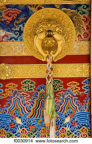 China, Sichuan, door of a Tibetan Buddhist temple View Large Photo Image Picture - China, Sichuan, door of a Tibetan Buddhist temple. Fotosearch
