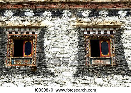 China, Sichuan, near Danba, Tibetan traditional dwelling, windows View Large Photo Image Stock Image - China, Sichuan, near Danba, Tibetan traditional dwelling, windows. Fotosearch