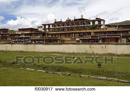 China, Sichuan, near Rongpatsa, Tibetan monastery View Large Photo Image Stock Photo - China, Sichuan, near Rongpatsa, Tibetan monastery. Fotosearch