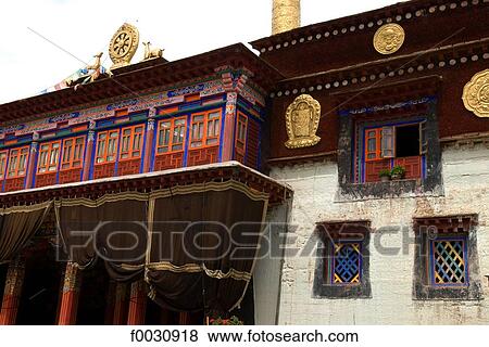 China, Sichuan, near Rongpatsa, Tibetan monastery, temple View Large Photo Image Stock Photo - China, Sichuan, near Rongpatsa, Tibetan monastery, temple. Fotosearch