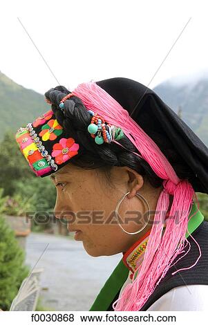 China, Sichuan, portrait of a Tibetan woman View Large Photo Image Stock Photo - China, Sichuan, portrait of a Tibetan woman. Fotosearch