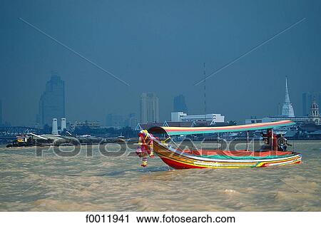 Thailand, Bangkok, Chao Phraya river View Large Photo Image Stock Image - Thailand, Bangkok, Chao Phraya river. Fotosearch