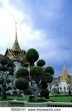 Thailand, Bangkok, Grand Palace and emerald Buddha temple "Wat Phra Keo", sculpted boxtrees View Large Photo Image Stock Image - Thailand, Bangkok, Grand Palace and emerald Buddha temple "Wat Phra Keo", sculpted boxtrees. Fotosearch