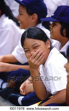 Thailand, Bangkok, schoolgirl View Large Photo Image Stock Photo - Thailand, Bangkok, schoolgirl. Fotosearch