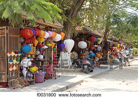 Stock Image - Vietnam, Hoi An, souvenirs shop, lanterns.. Fotosearch