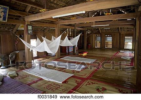Stock Photo - Vietnam, Mai Chau, interior of a house.. Fotosearch