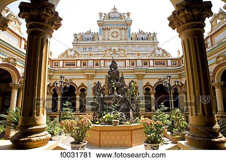 Vietnam, My Tho, Vinh Trang pagoda. View Large Photo Image Stock Image - Vietnam, My Tho, Vinh Trang pagoda.. Fotosearch