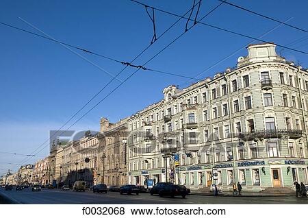Russia, St Petersburg, Nevsky prospekt. View Large Photo Image Stock Photo - Russia, St Petersburg, Nevsky prospekt.. Fotosearch