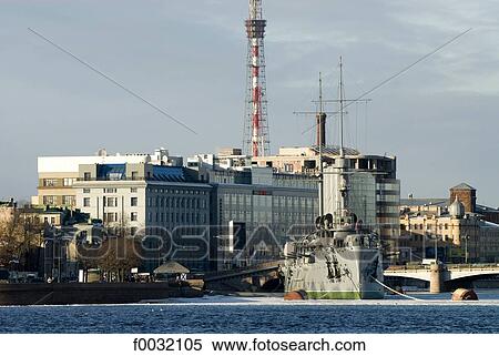 Stock Photography - Russia, St Petersburg, russian cruiser Aurora.. Fotosearch