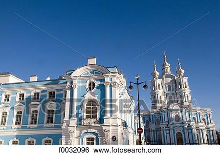 Russia, St Petersburg, Smolny cathedral. View Large Photo Image Stock Photograph - Russia, St Petersburg, Smolny cathedral.. Fotosearch