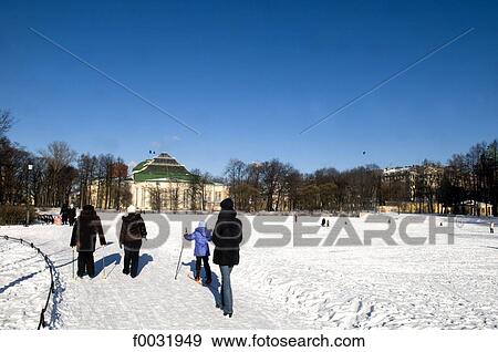 Stock Photo - Russia, St Petersburg, Tauride palace, a walk in the gardens.. Fotosearch