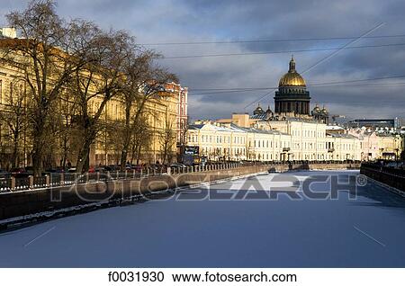 Russia, St Petersburg, the Moika and Saint Isaac cathedral in the background View Large Photo Image Stock Image - Russia, St Petersburg, the Moika and Saint Isaac cathedral in the background. Fotosearch