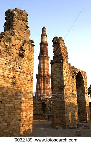 India, near New Delhi, Qutab Minar. View Large Photo Image Stock Photo - India, near New Delhi, Qutab Minar.. Fotosearch