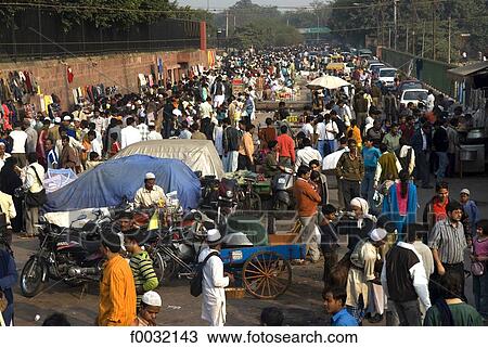 India, New Delhi, market near the Jama Masjid. View Large Photo Image Stock Image - India, New Delhi, market near the Jama Masjid.. Fotosearch