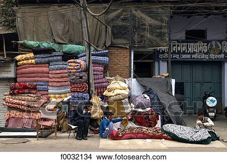 India, New Delhi, mattress dealer near the Jama Masjid. View Large Photo Image Picture - India, New Delhi, mattress dealer near the Jama Masjid.. Fotosearch