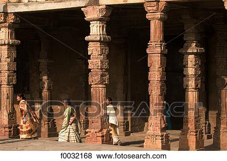 Stock Photo - India, New Delhi, Quwwat-ul-islam Masjid mosque.. Fotosearch