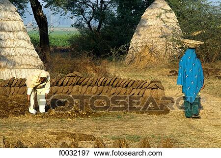 Stock Photo - India, Haryana, making bricks.. Fotosearch