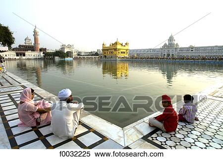 Stock Photography - India, Punjab, Amritsar, the Golden Temple, pool of nectar.. Fotosearch